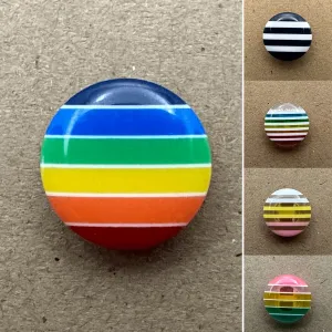 14mm Thin Striped Shank Button