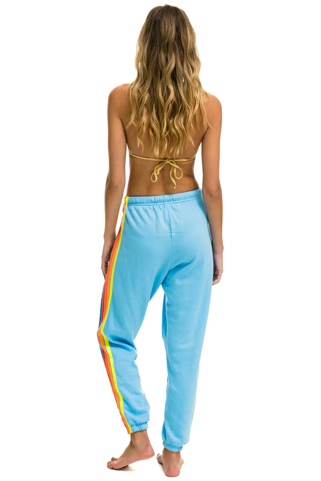 5 Stripe Sweatpants ~ Sky ~ Neon Rainbow