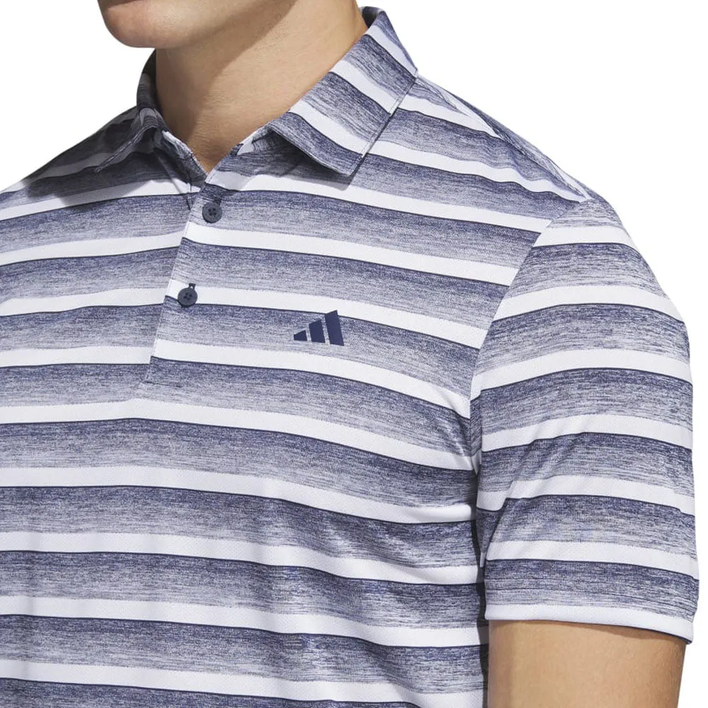 adidas 2 Colour Stripe Polo Shirt - Collegiate Navy/White