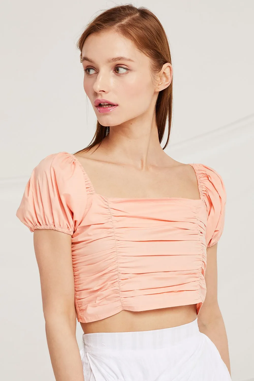 Anna Puff Sleeve Crop Top