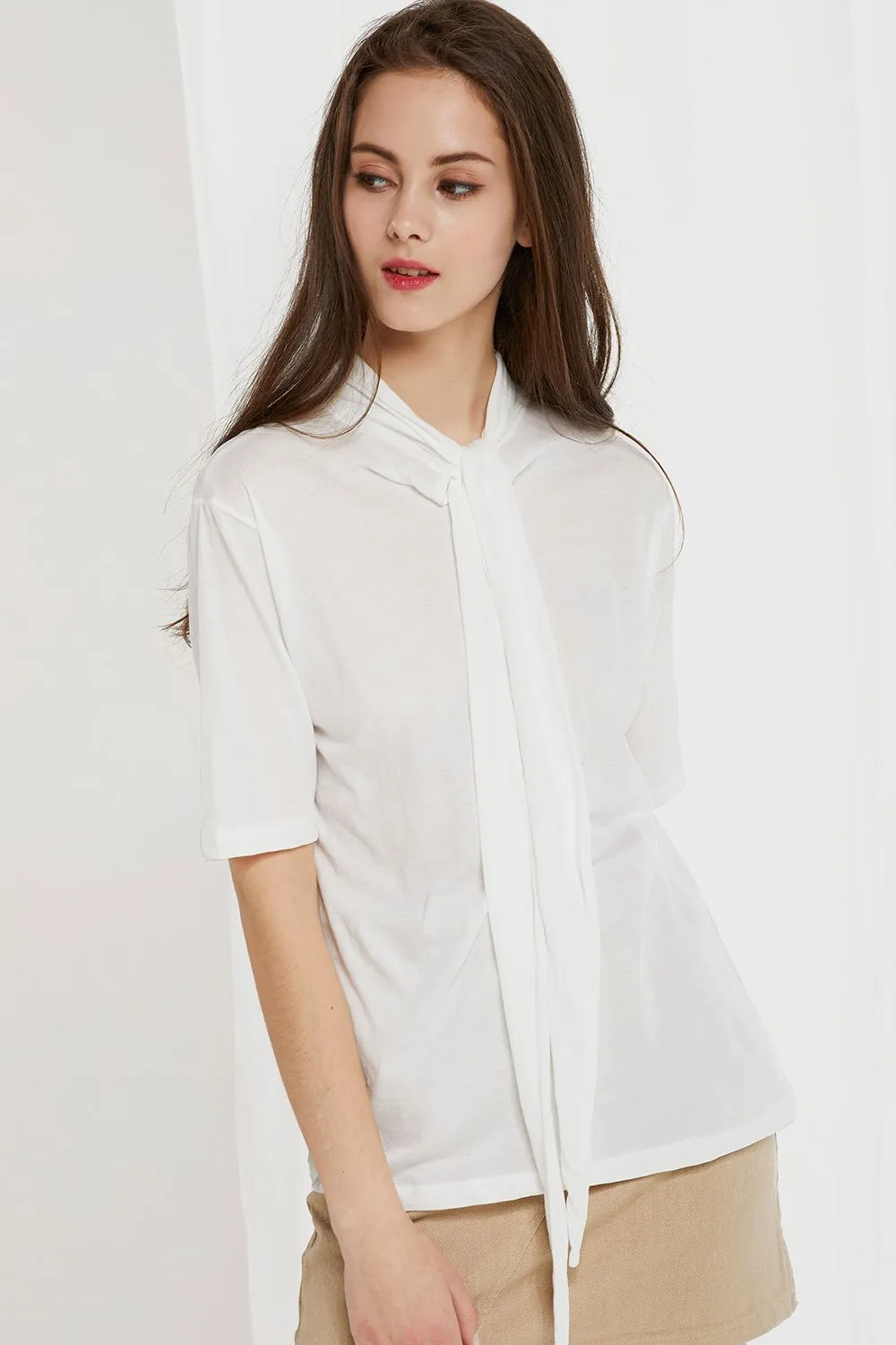 Banu Tie Collar Top