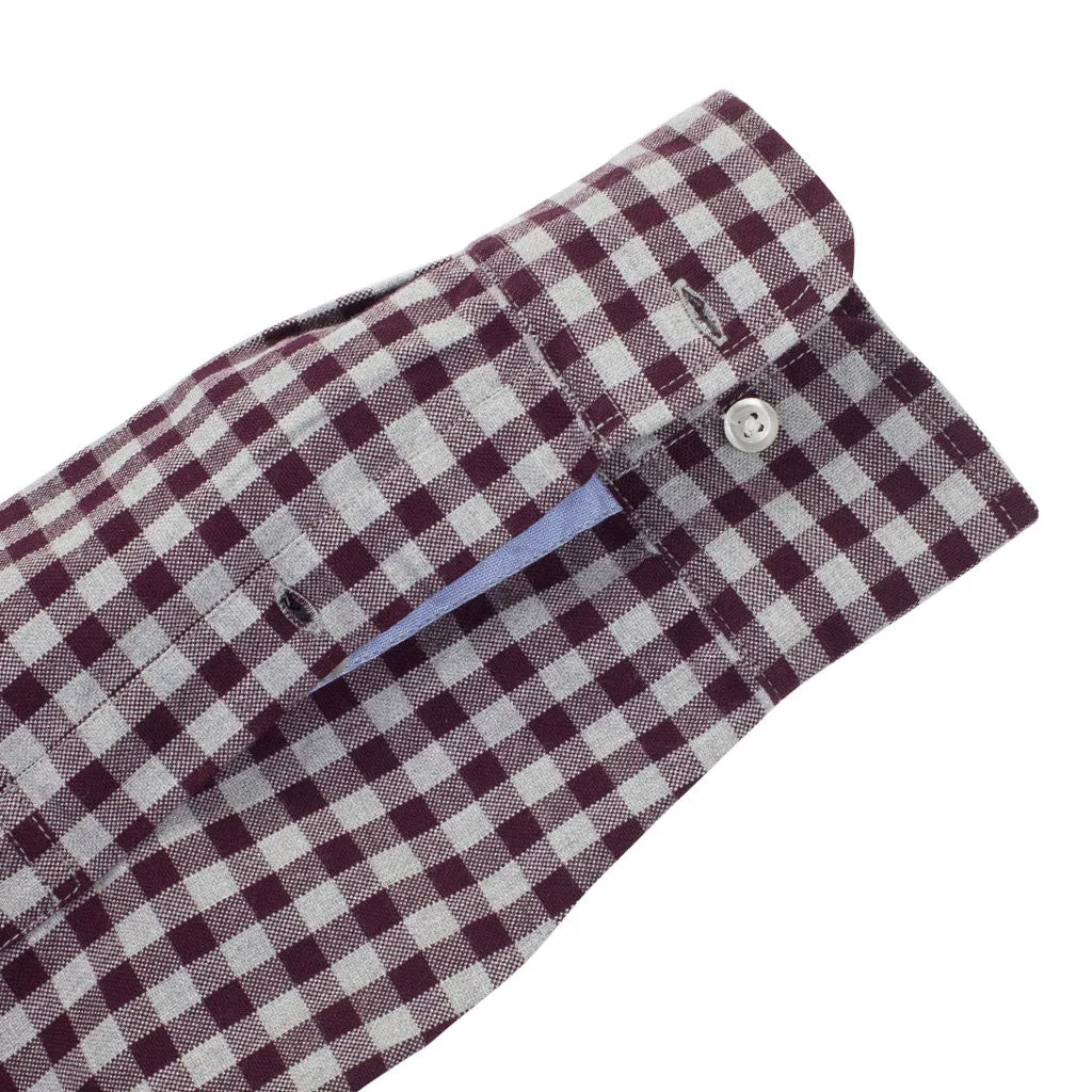 Bayonne (Slim) - Burgundy Gingham Oxford Button Down