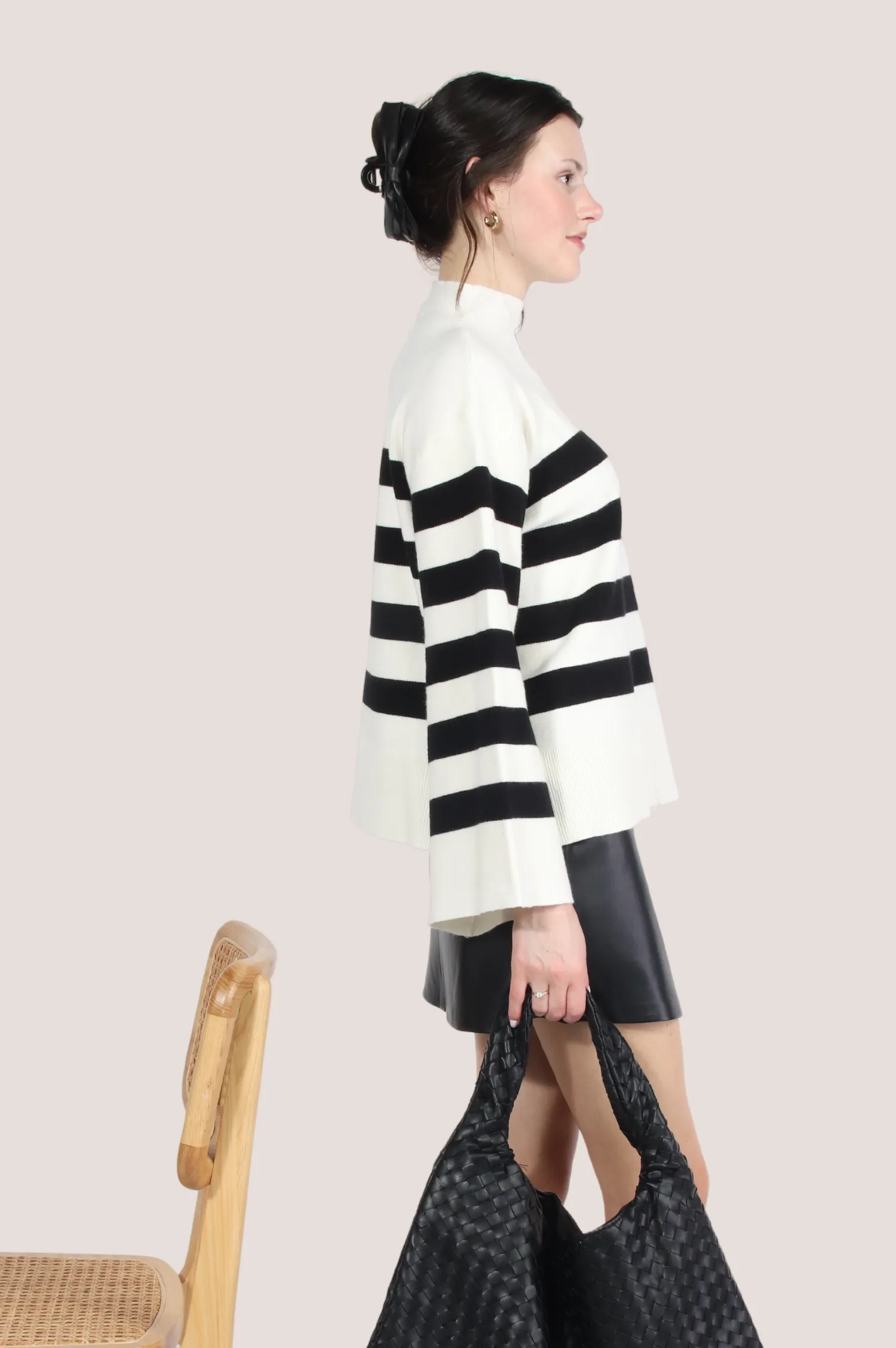 Clivia Striped Turtleneck Sweater