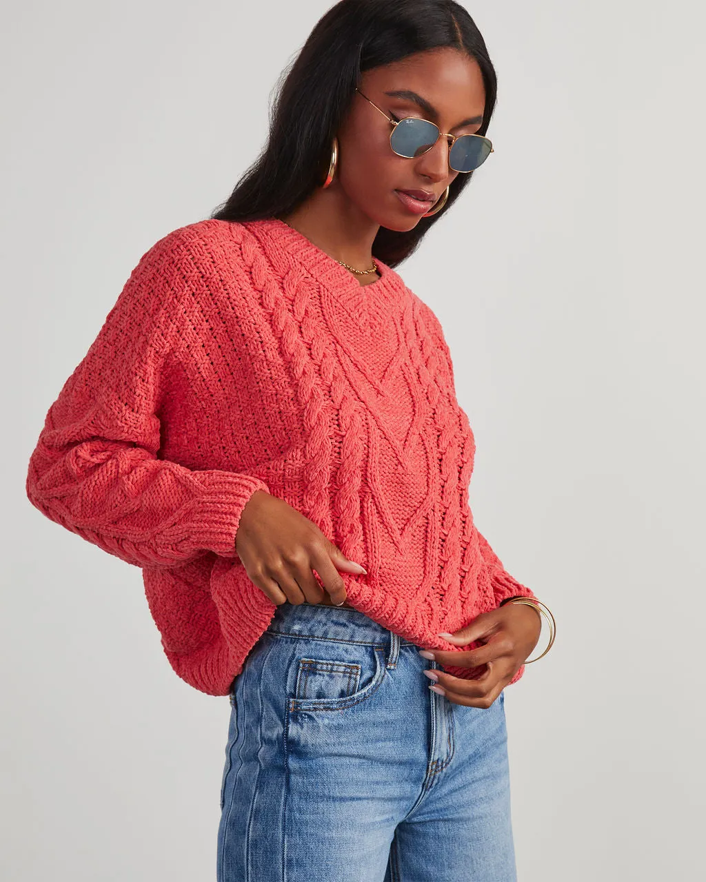 Corey Relaxed Cable Knit Sweater