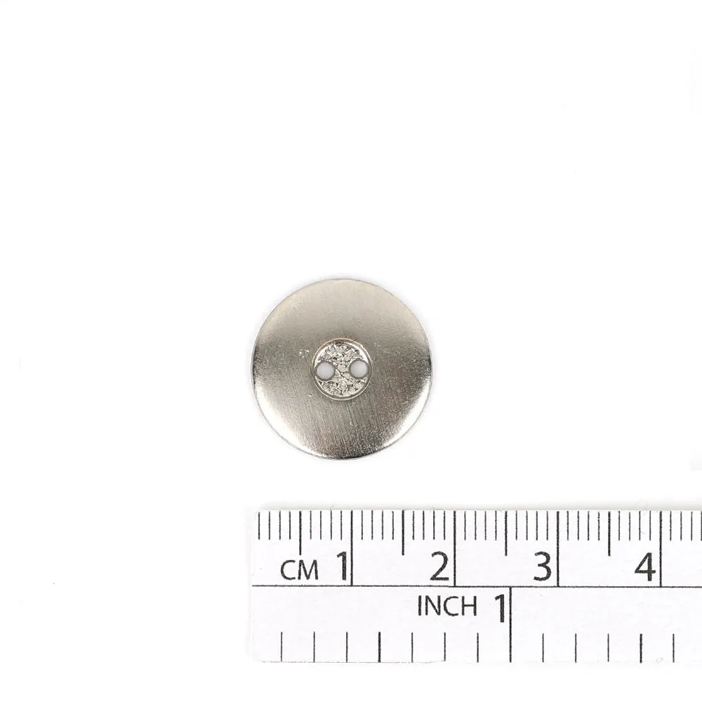 Curved Metal Button 18mm - Silver