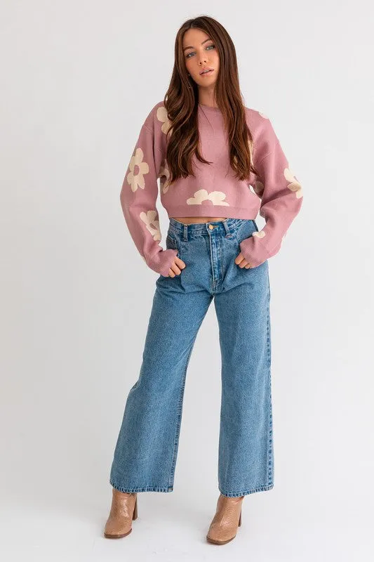 Daisy Long Crop Sweater