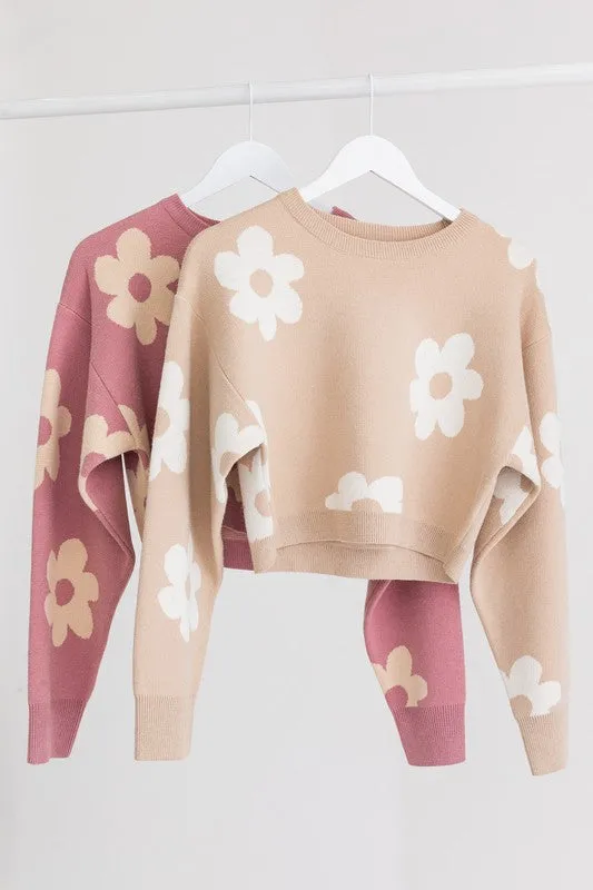 Daisy Long Crop Sweater