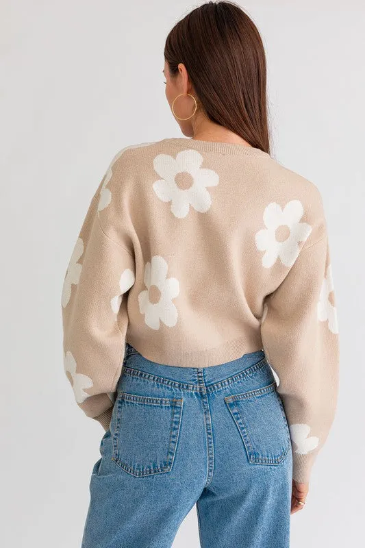 Daisy Long Crop Sweater