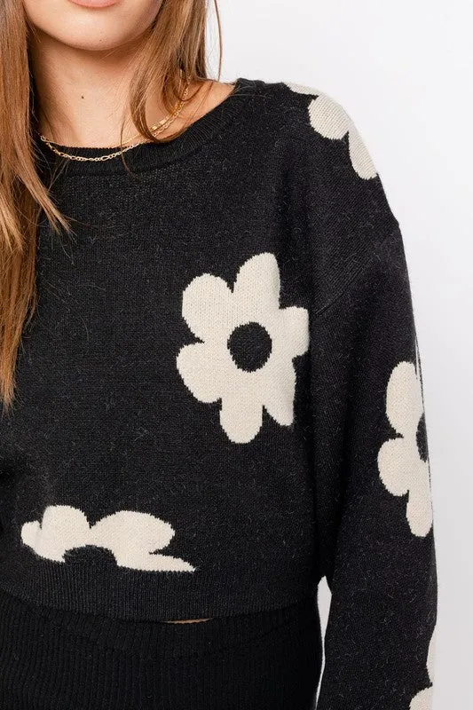 Daisy Long Crop Sweater