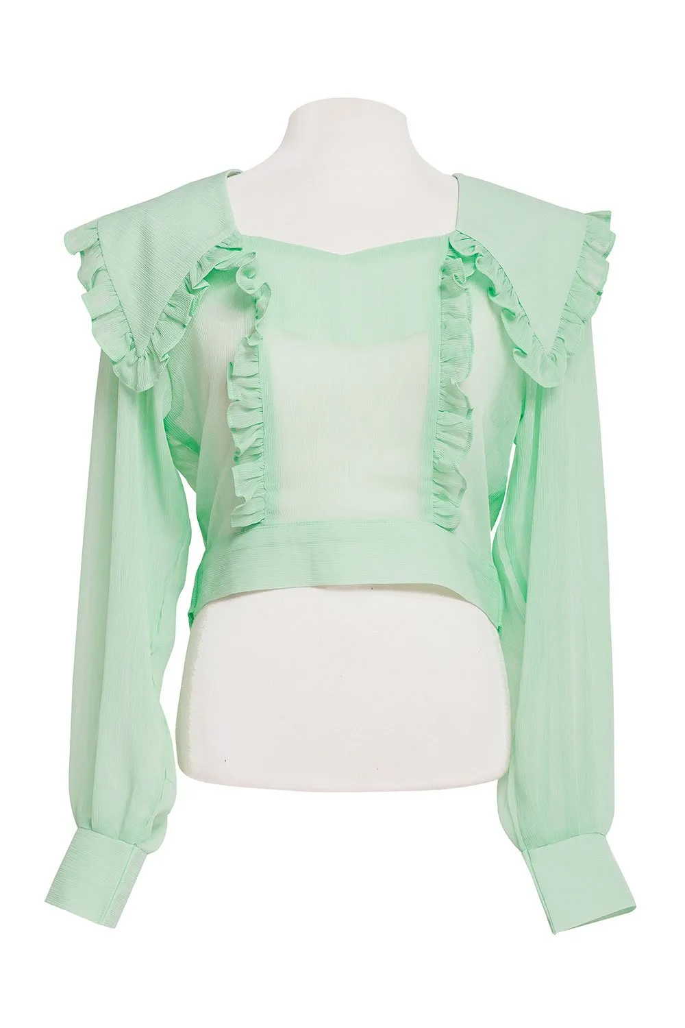 Echo Puritan Collar Crop Blouse