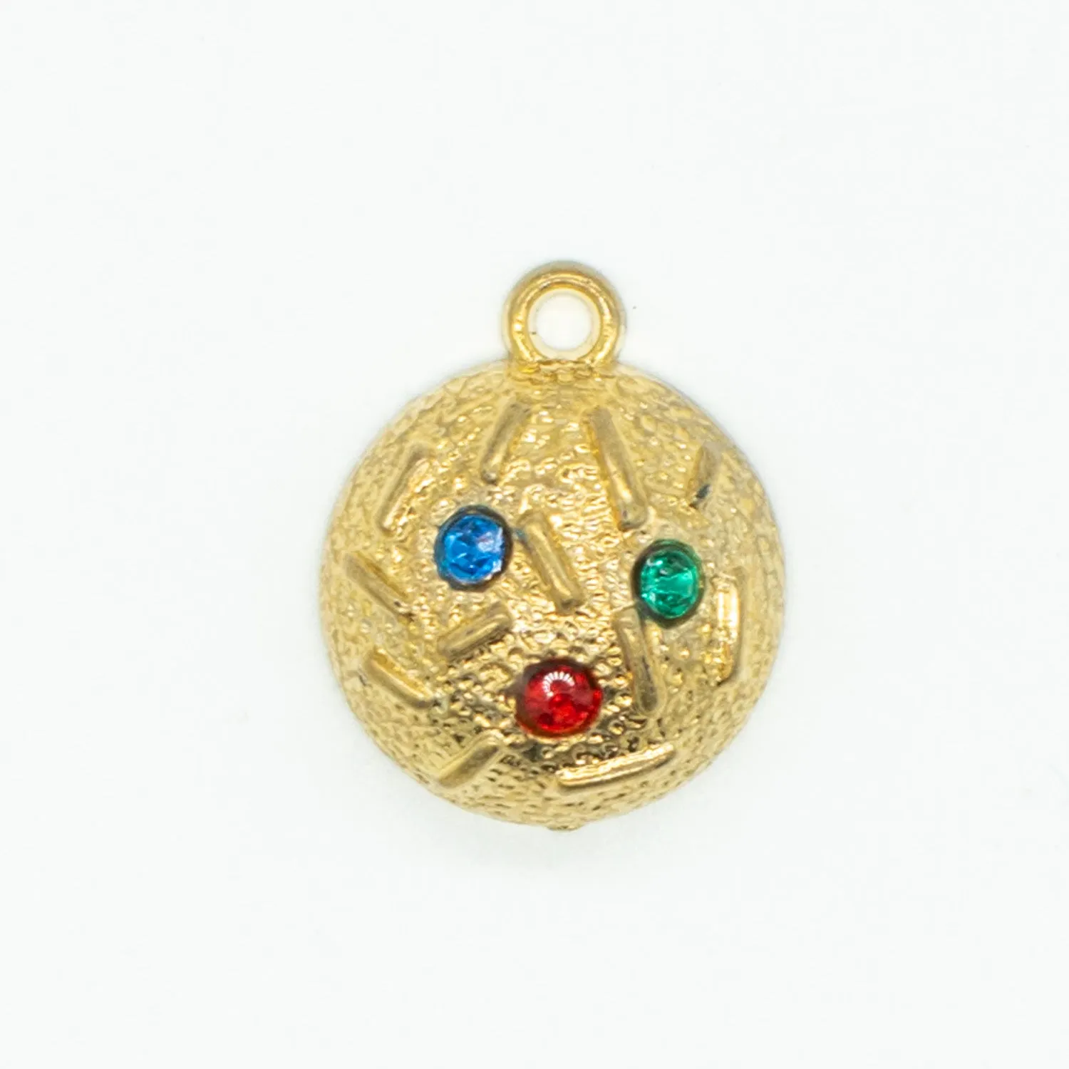 Fancy Gold Pendant with Multicolor Diamond Charm