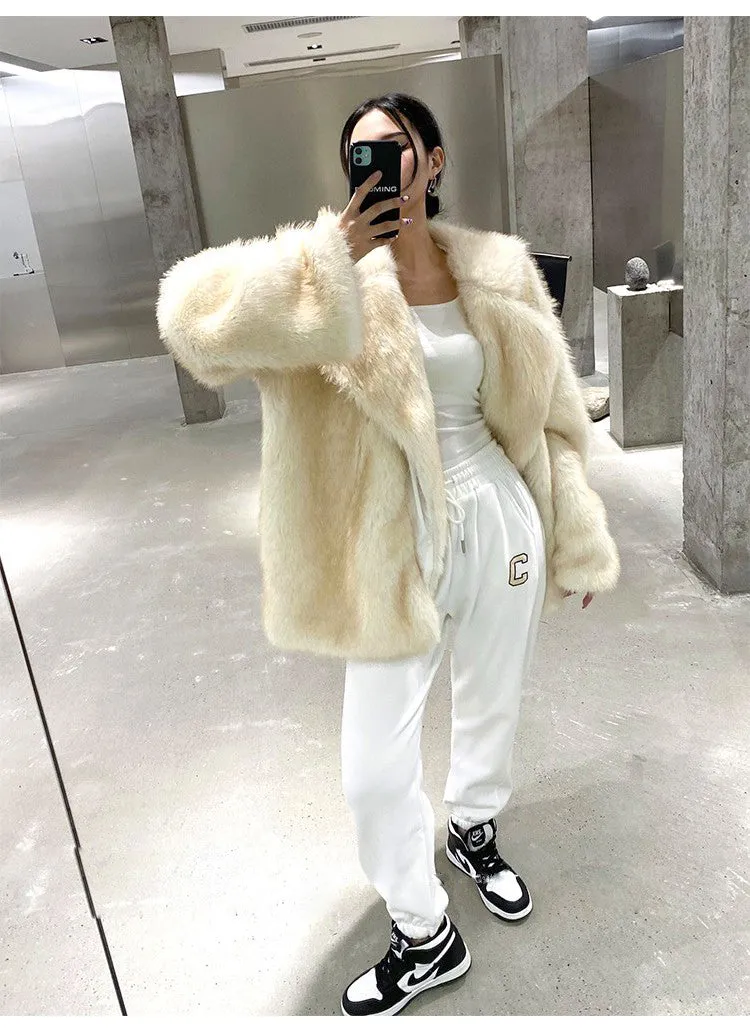 Fashionkova Karma Oversize Faux Fur Jacket