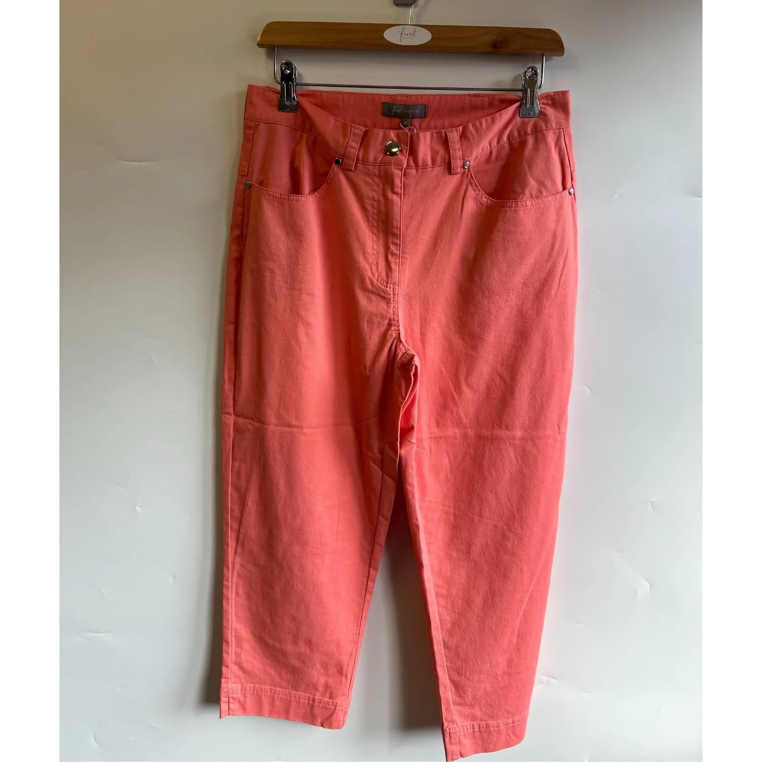 First Avenue 14 Coral Pink Peach Crop Trousers  - 2420