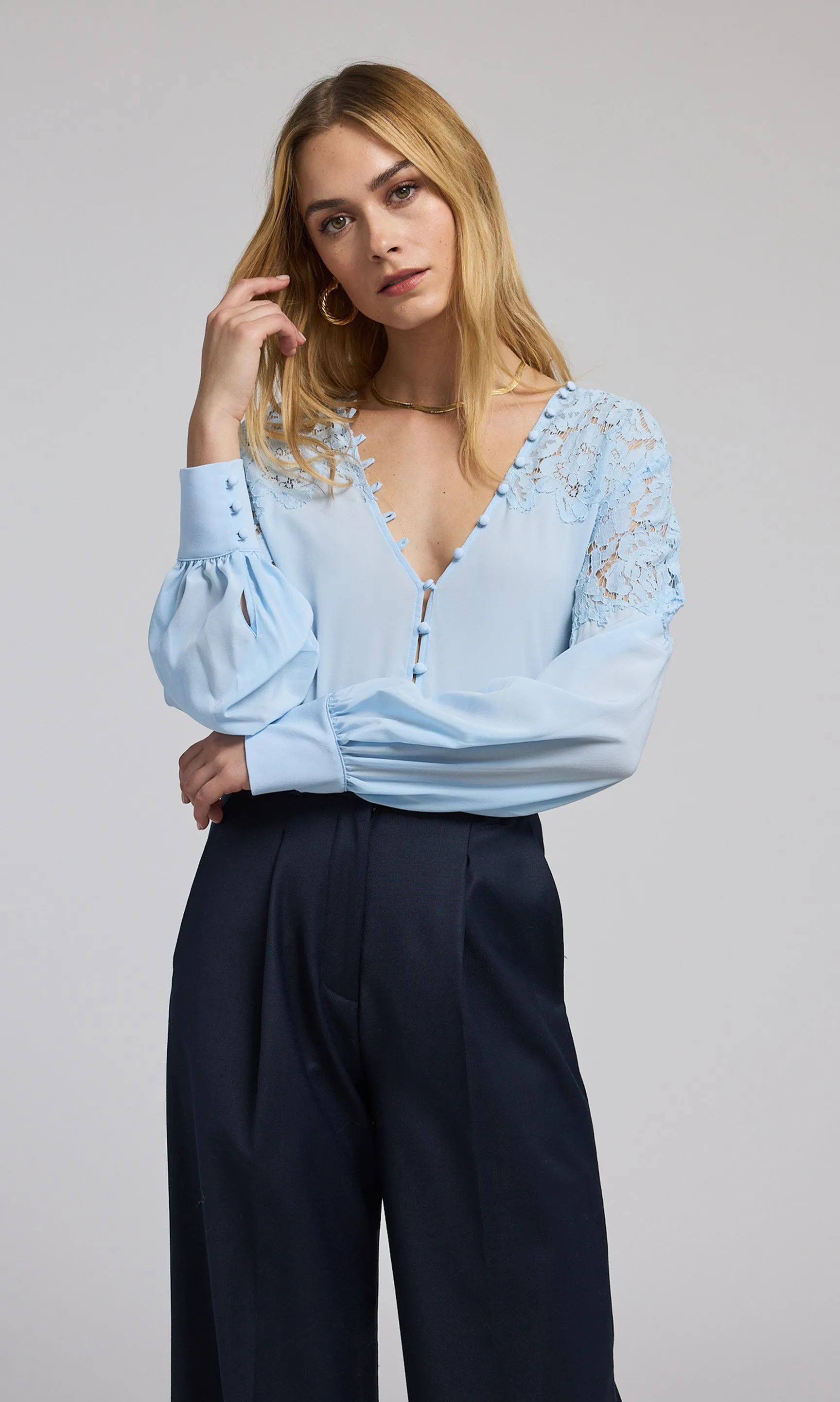 Harlea Lace Combo Blouse