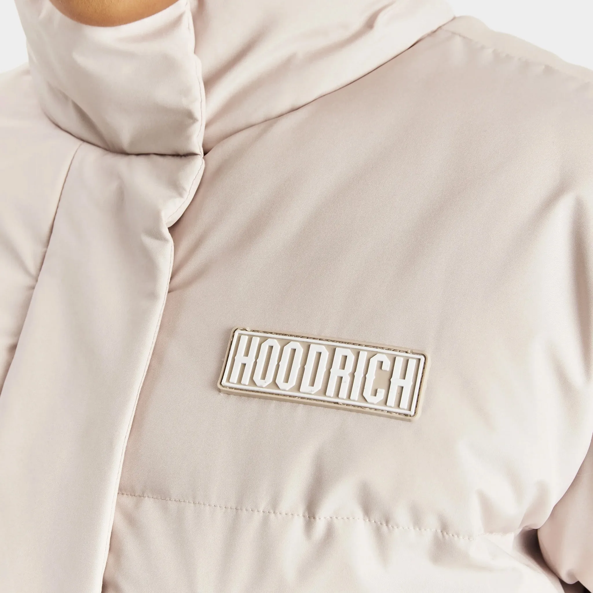 Hoodrich Women's Mia Cropped Puffer Jacket Oxford Tan / White