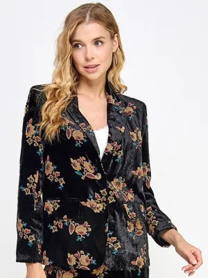 Kate Velvet Floral Blazer