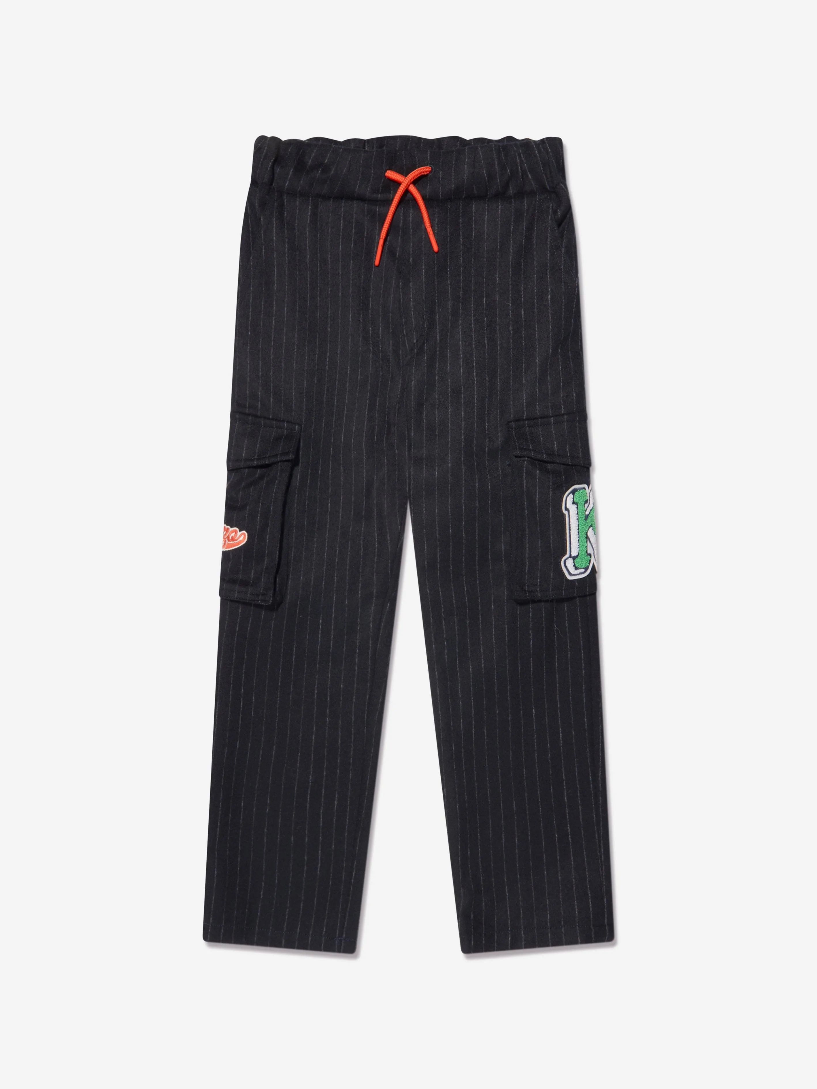 KENZO Boys Striped Cargo Trousers in Navy