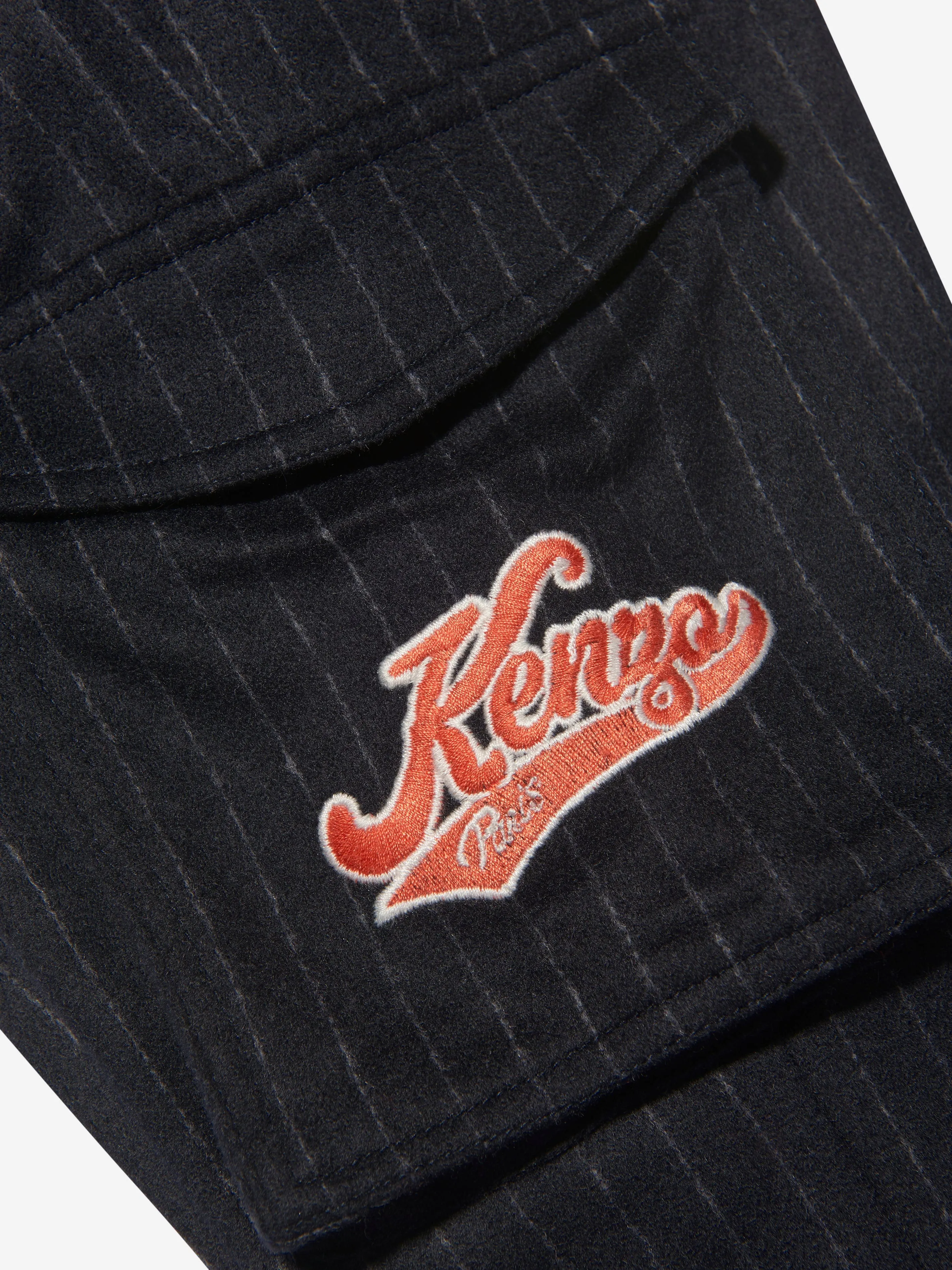 KENZO Boys Striped Cargo Trousers in Navy