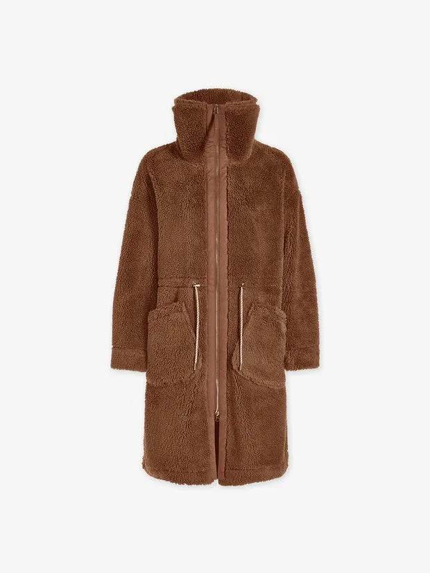 Logan Sherpa Coat in Pecan Pie