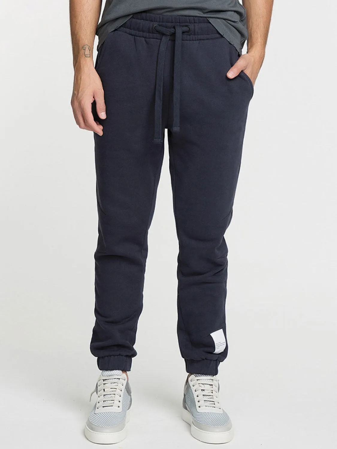 Logomania Regular Fit Cotton Sweatpants Navy Blue