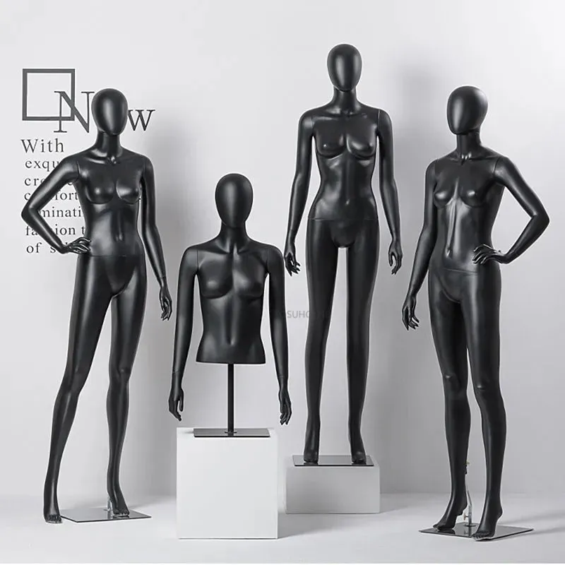 Matte Black Posable Women's Fashion Mannequins