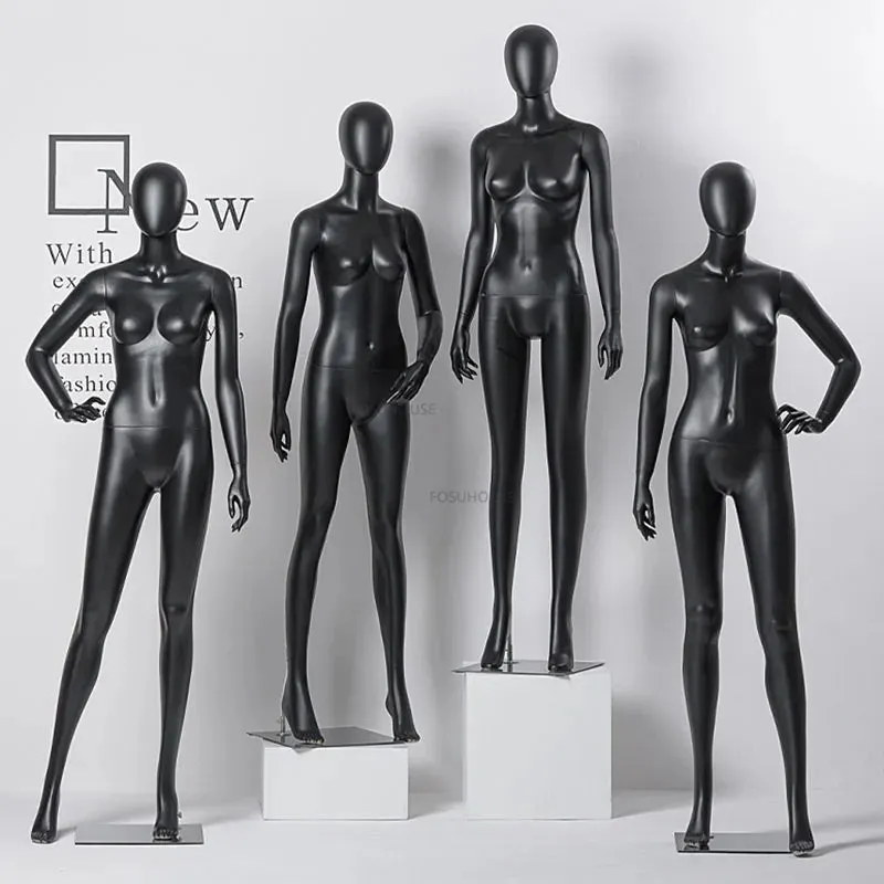 Matte Black Posable Women's Fashion Mannequins