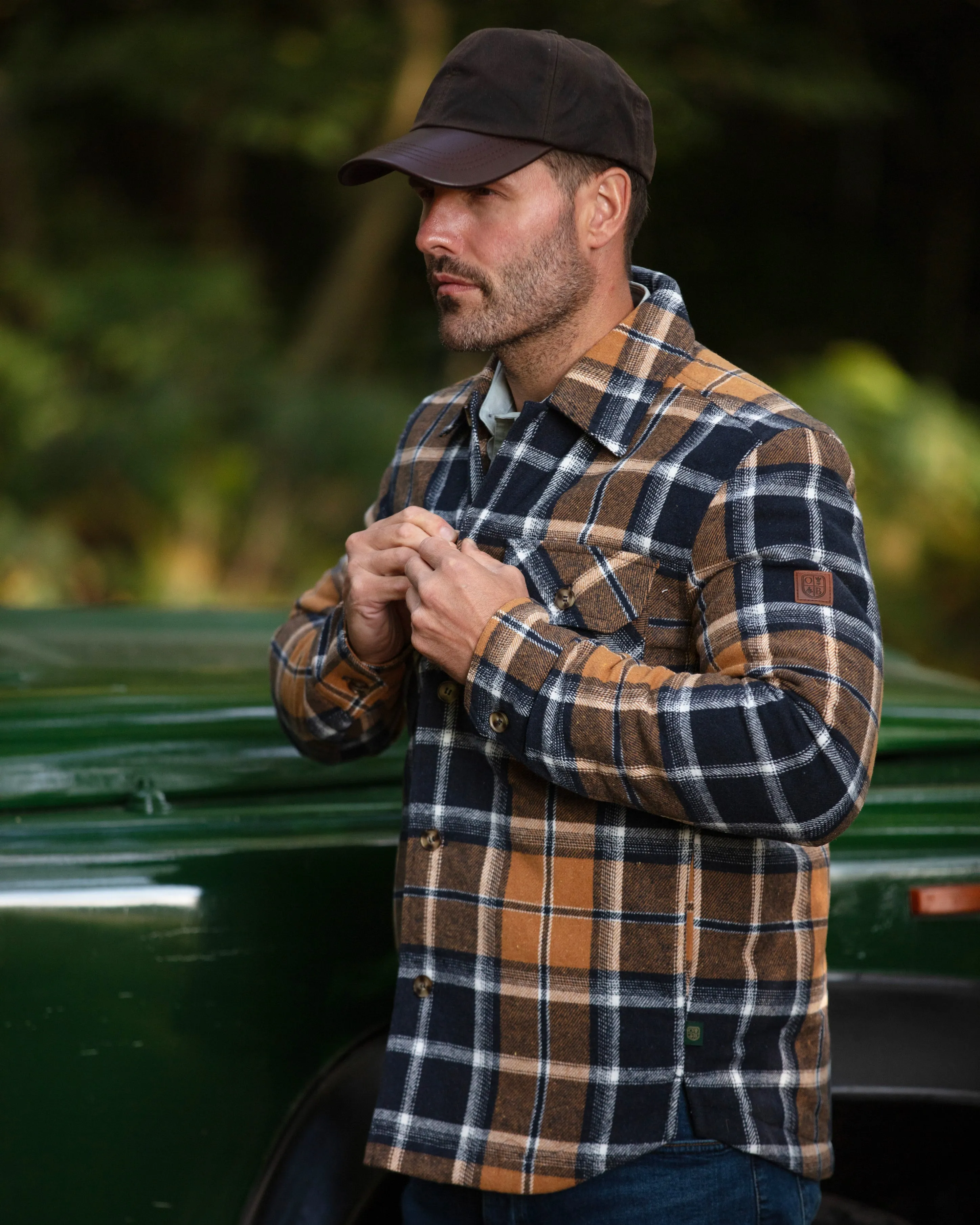 MJ001 - Men's Check Padded Overshirt - MUSTARD