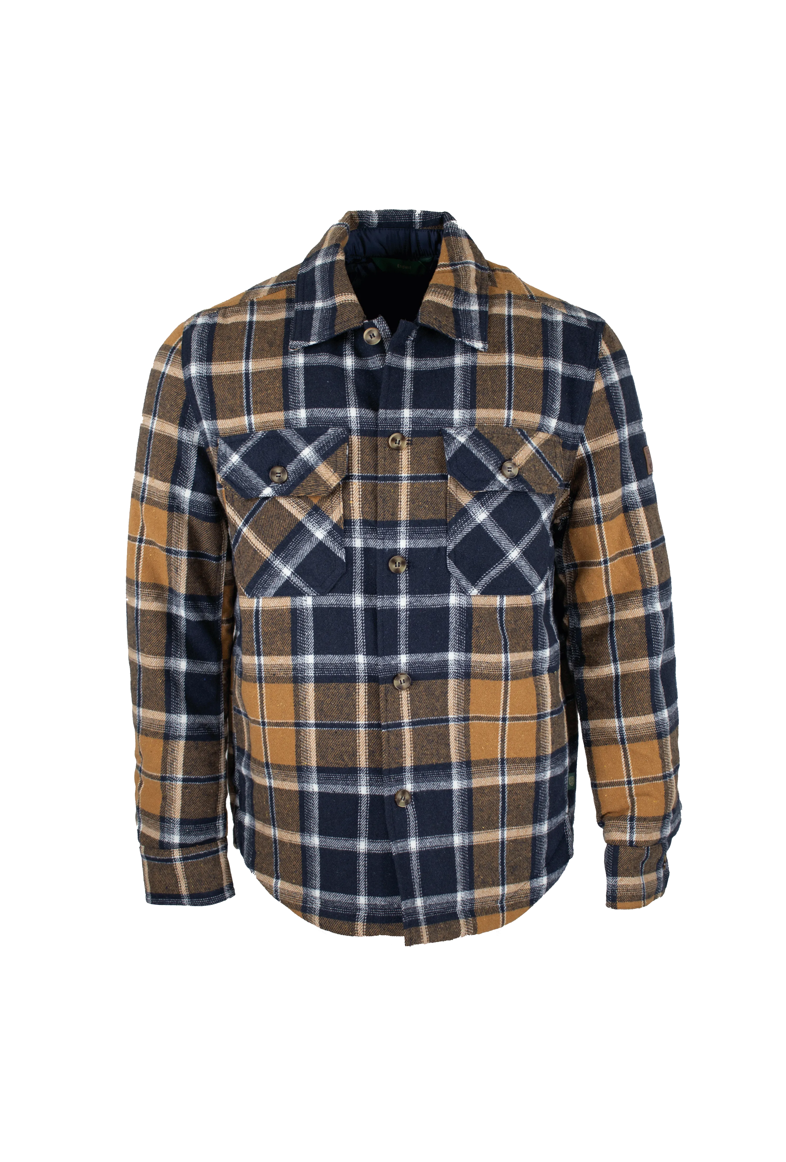 MJ001 - Men's Check Padded Overshirt - MUSTARD