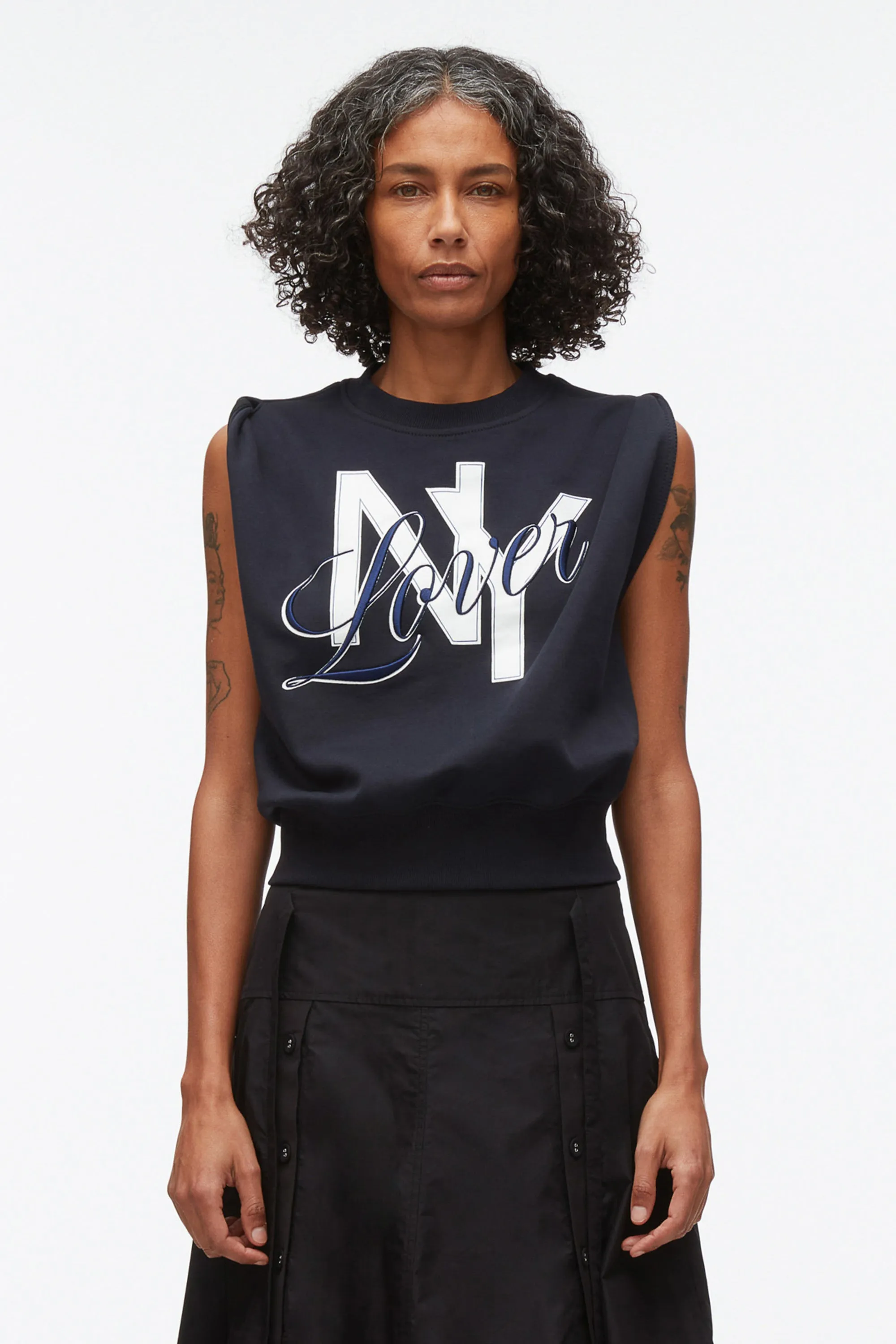 NY Lover Sleeveless Cropped Sweatshirt