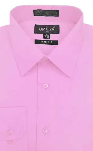 Omega Pink Slim Fit Dress Shirt