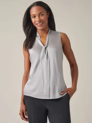 Petite Audrey Blouse, Textured Satin