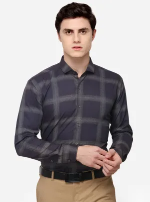 Purple Checked Slim Fit Party Wear Shirt | JB Studio