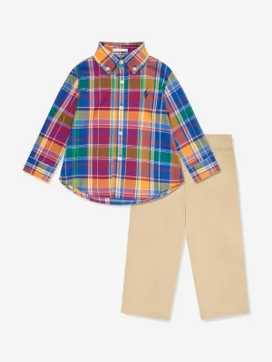 Ralph Lauren Baby Boys Shirt And Trousers Set in Multicolour