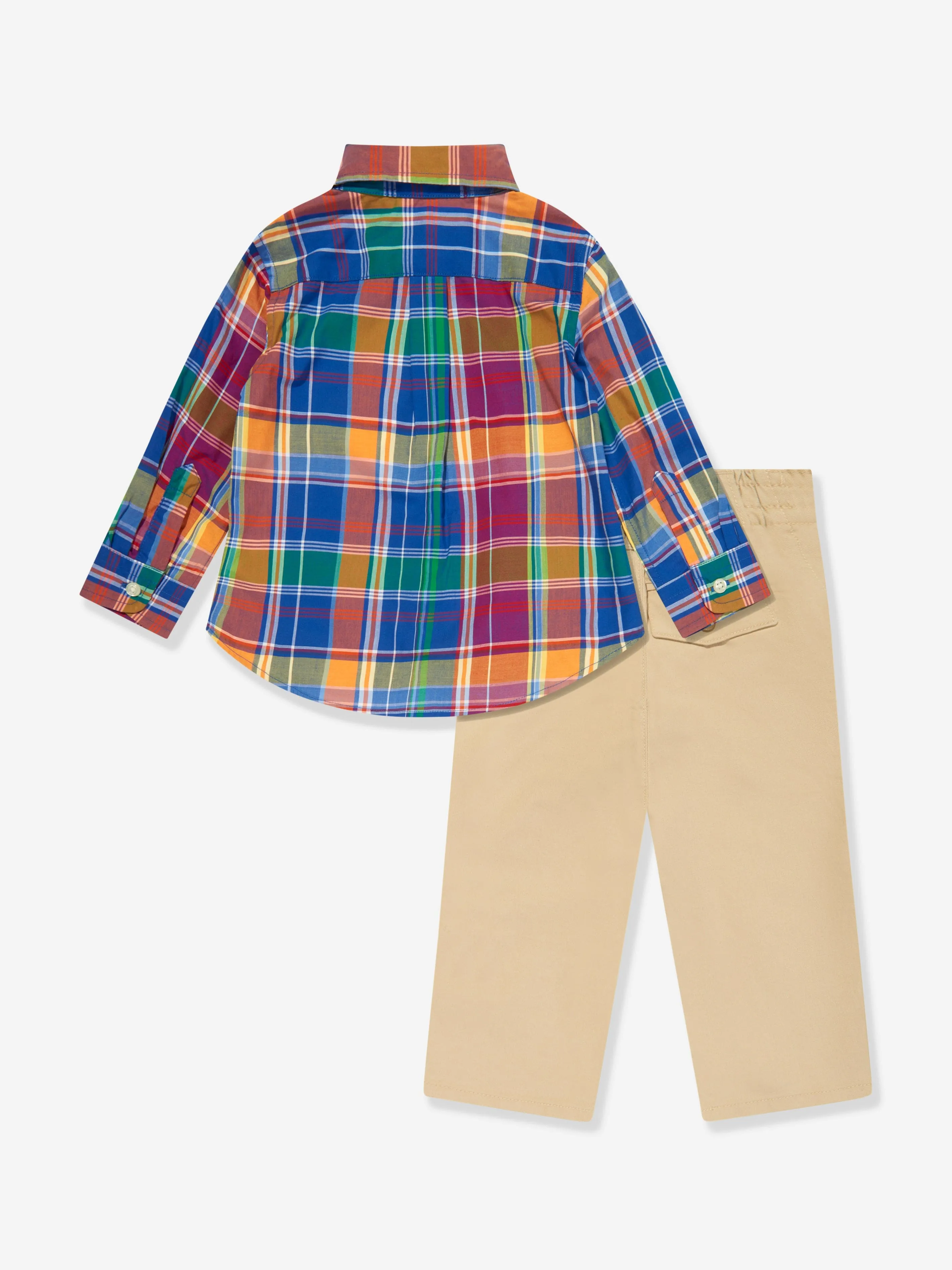 Ralph Lauren Baby Boys Shirt And Trousers Set in Multicolour