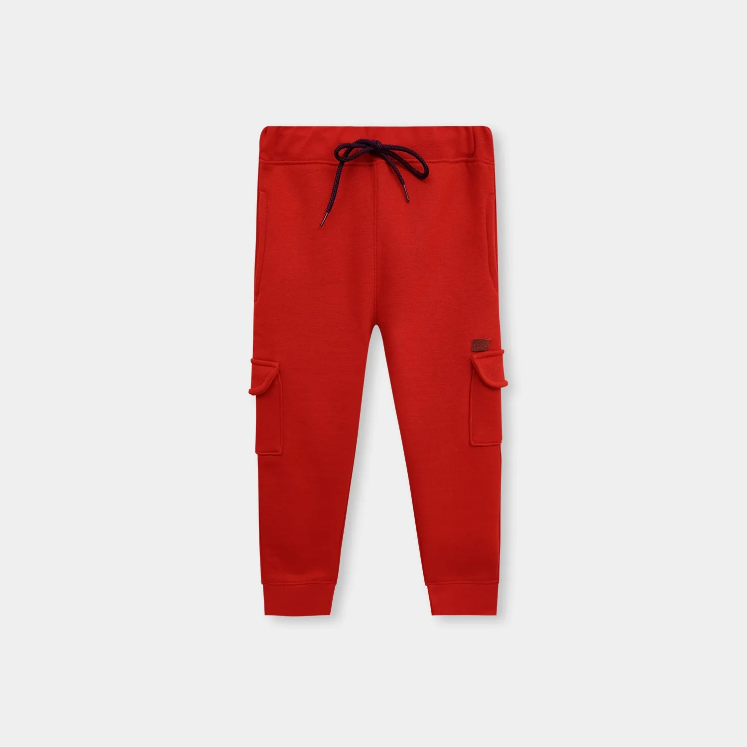 Red 4 pocket trouser in fleece fot kids