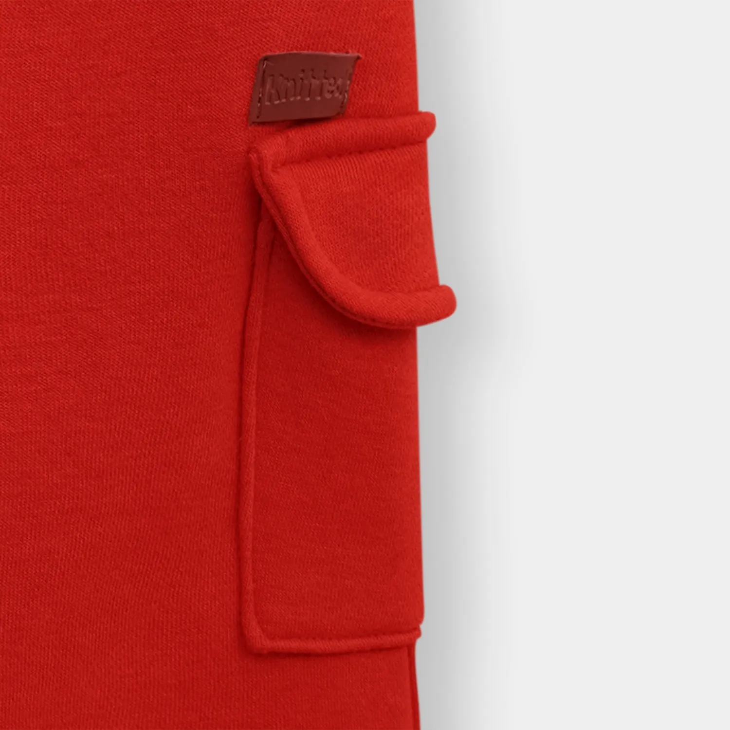 Red 4 pocket trouser in fleece fot kids