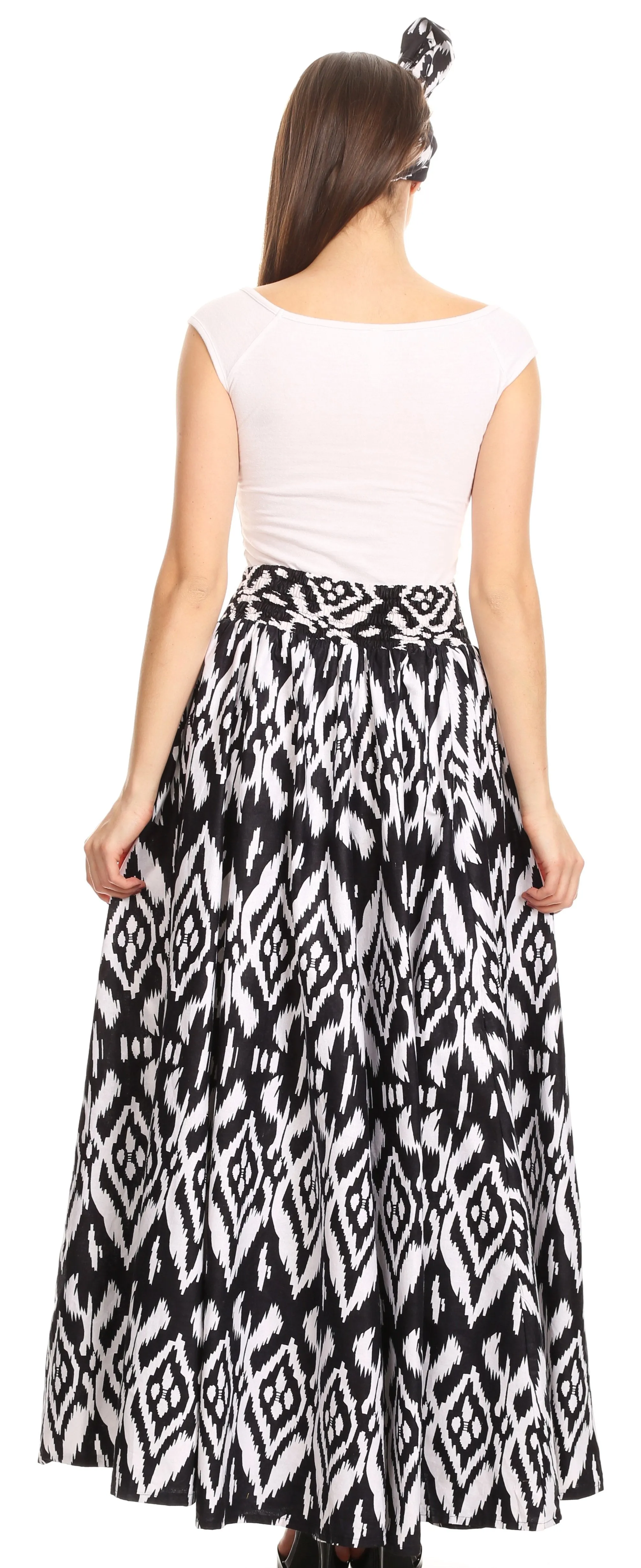 Sakkas Asma Convertible Traditional Wax Print Adjustable Strap Maxi Skirt | Dress