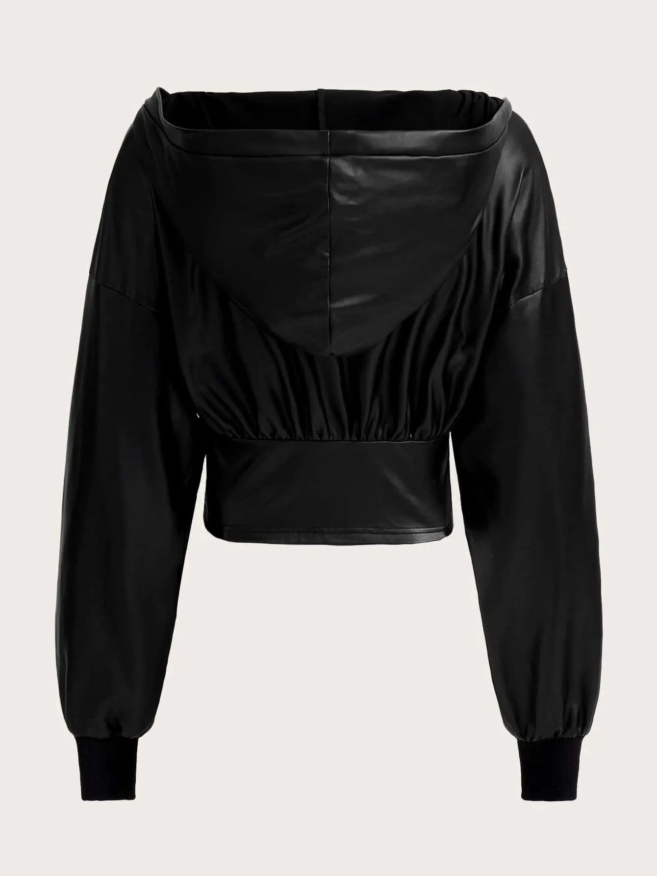 SHEIN ICON Drop Shoulder Zipper Hooded Y2k Crop Jacket