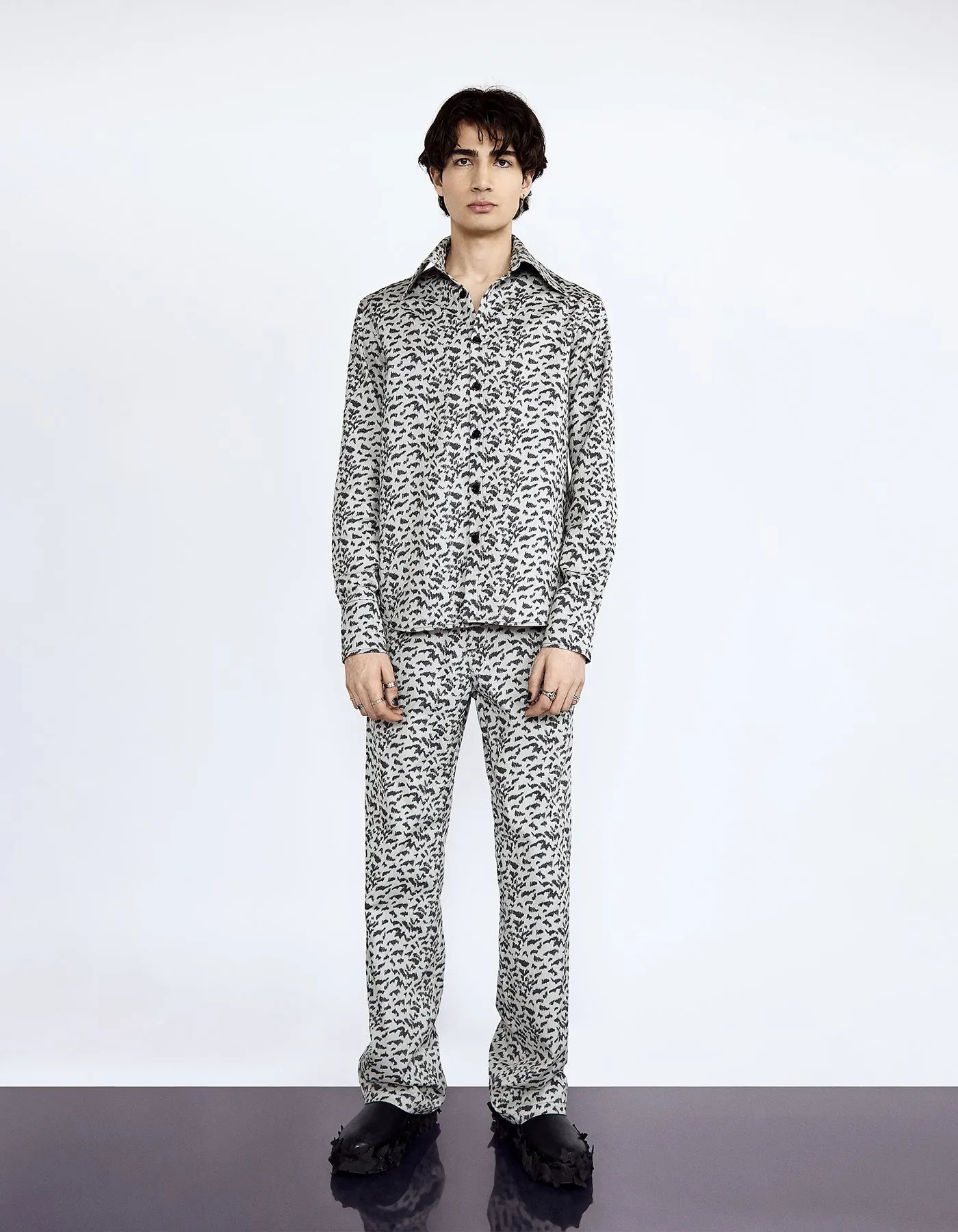 Snow Leopard Buttondown Shirt and Tailored Trousers Set