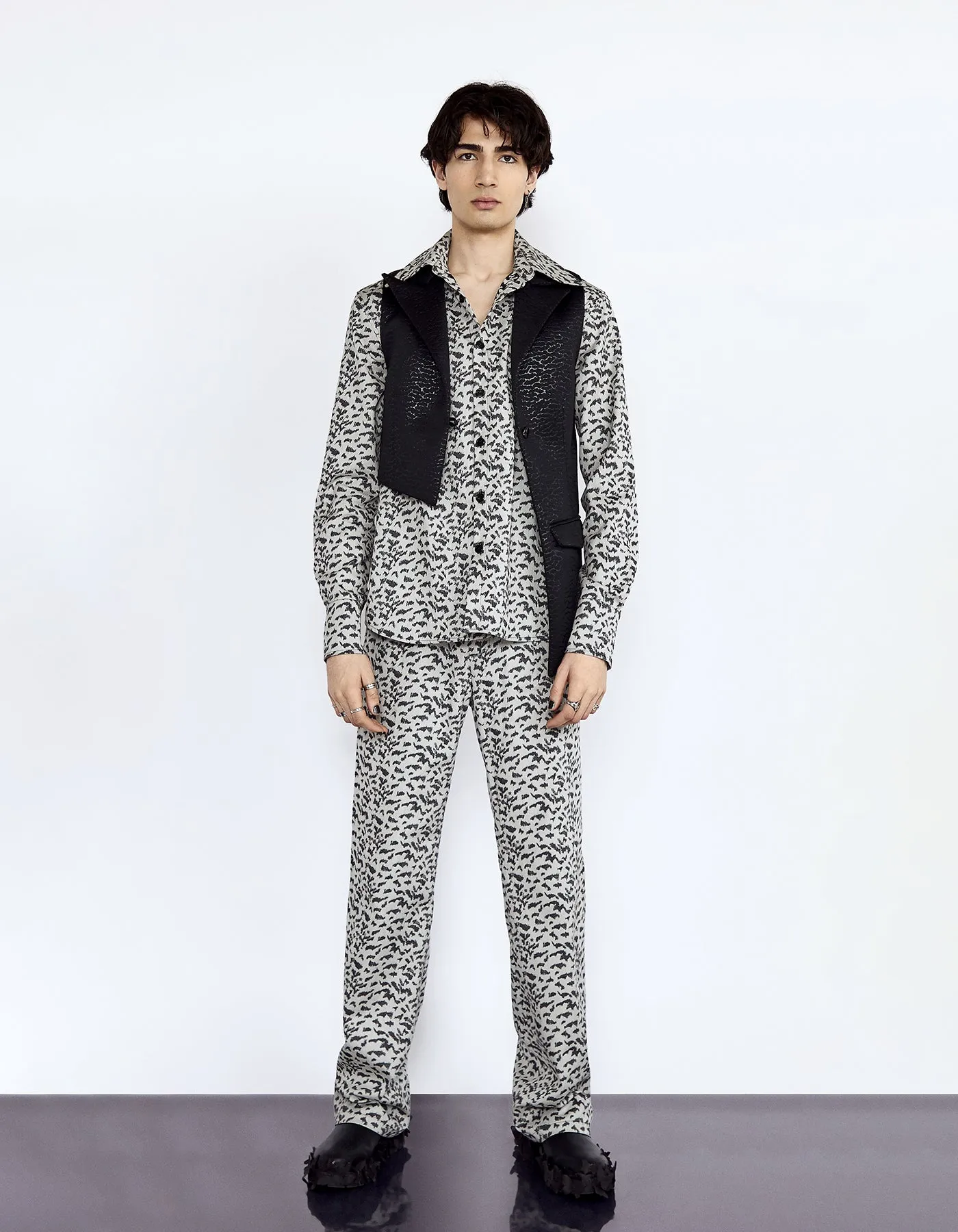 Snow Leopard Buttondown Shirt and Tailored Trousers Set