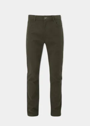 Southoak Moleskin Men's Trousers In Olive - Regular Fit