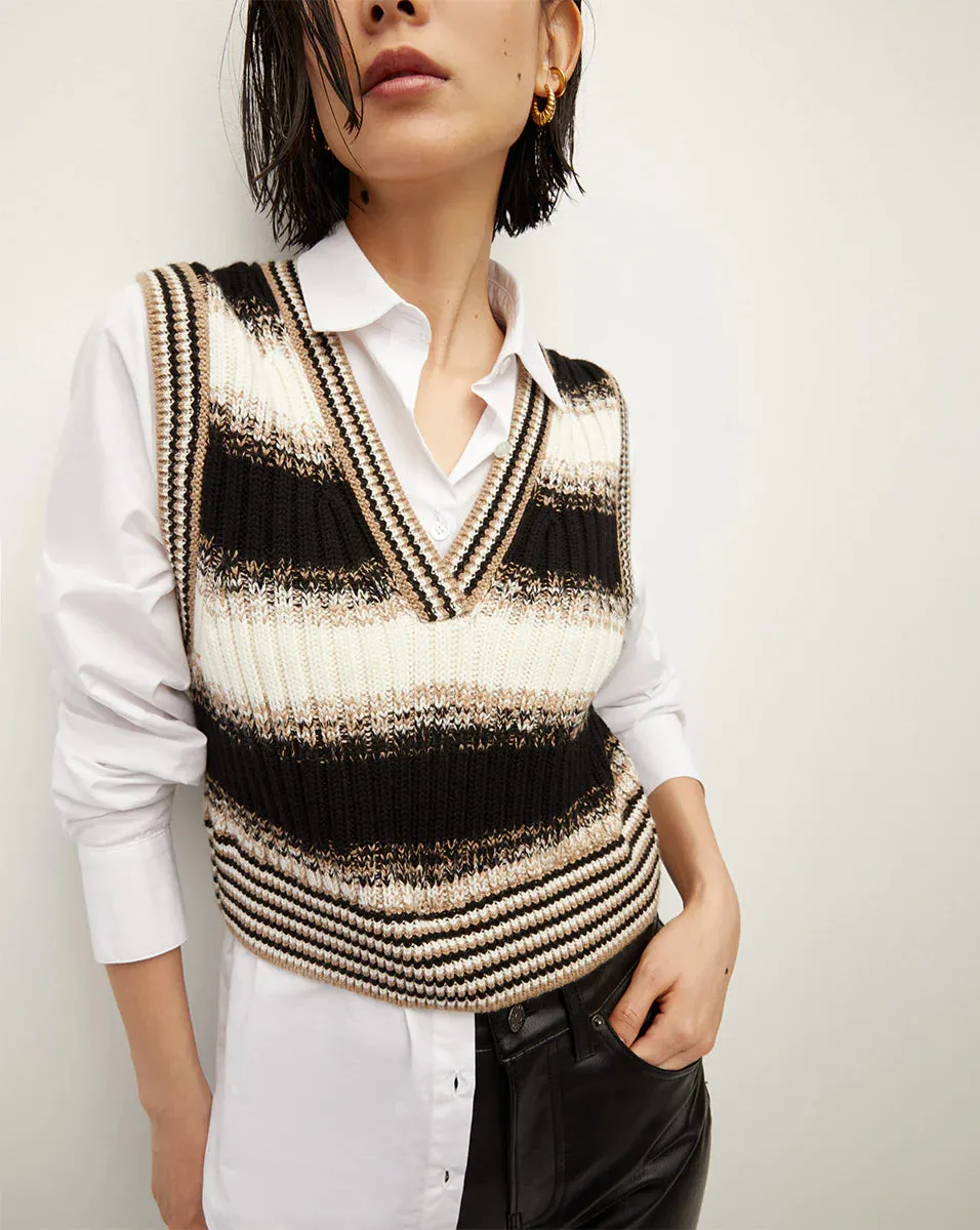 Spear Mixed Media Sweater - Black Multi