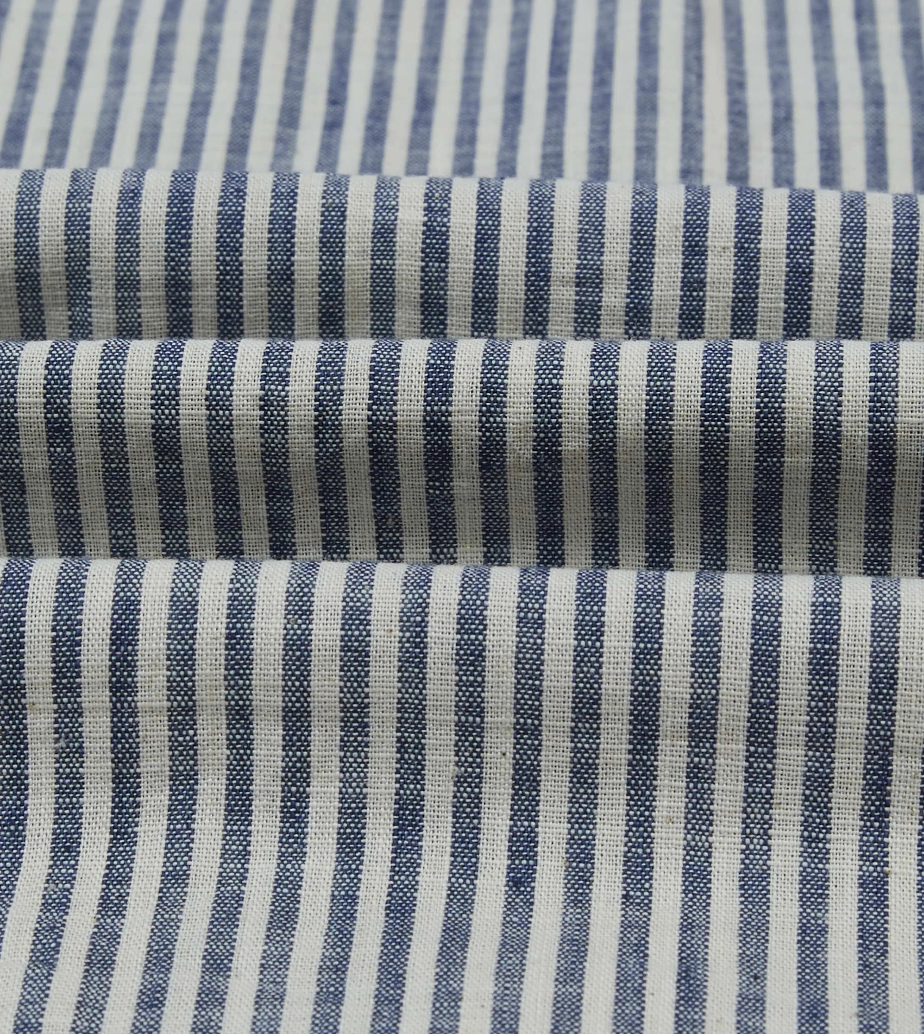 Drakes Indigo Stripe Linen Camp Collar Long Sleeve Shirt for Stylish Comfort