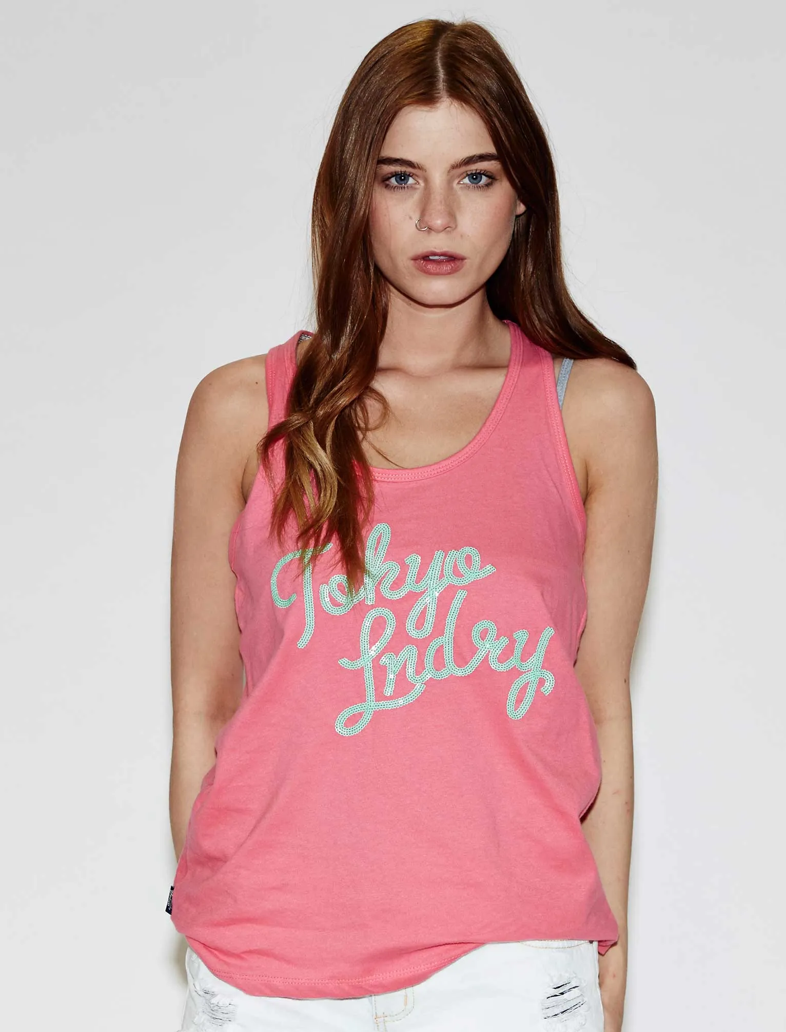 Tokyo Laundry Brynn Pink vest top