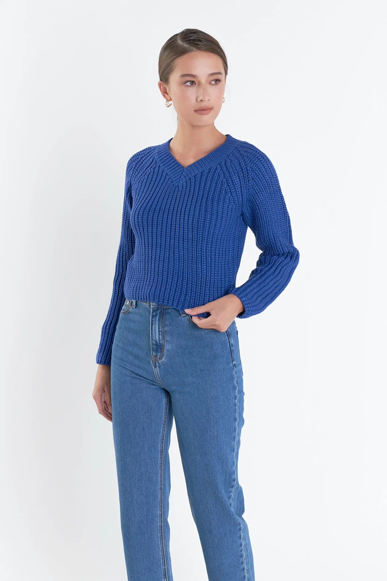 V-neck Knit Sweater