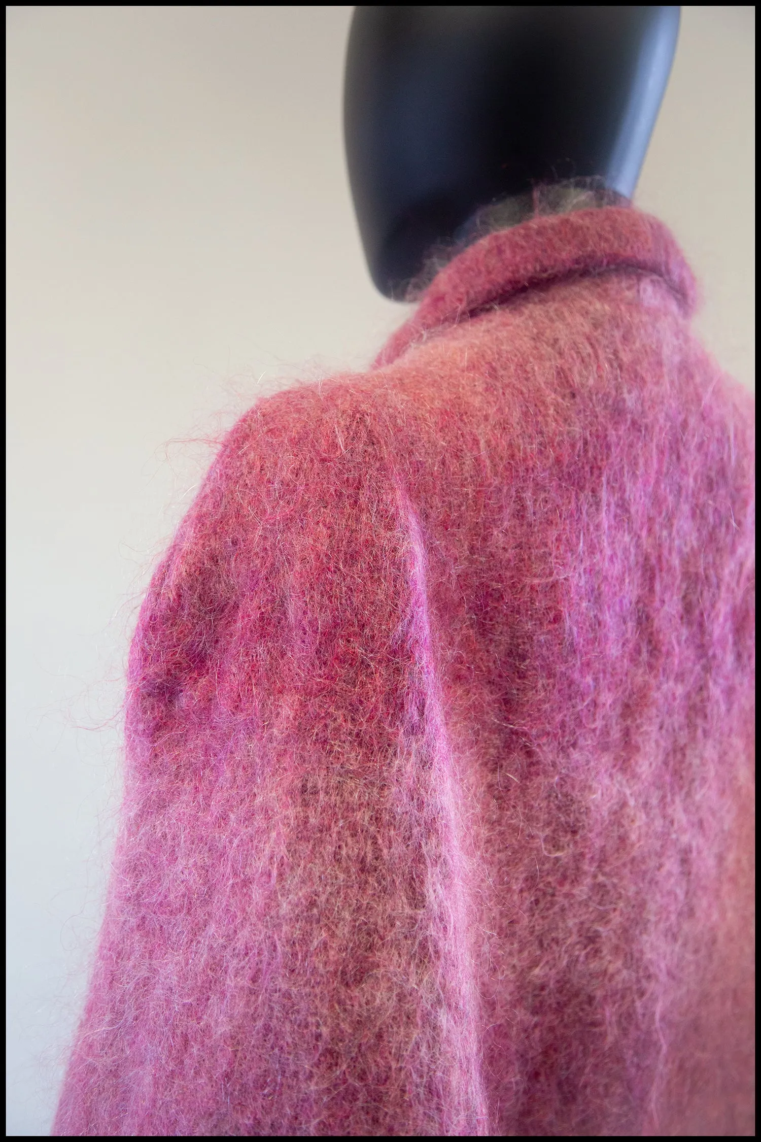 Vintage 1970s Pink Mohair Cape