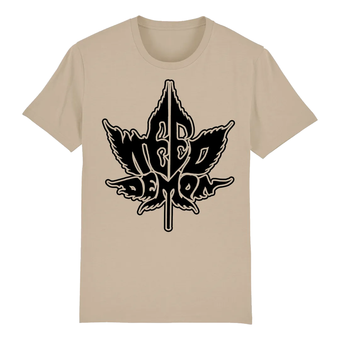 Weed Demon - Black Logo T-Shirt - Sand