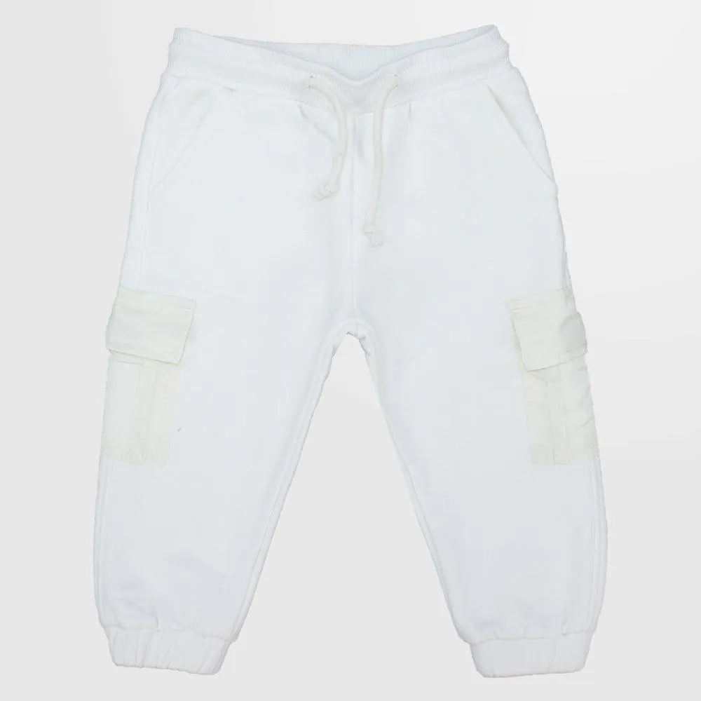 White Fleeced Sweatpants