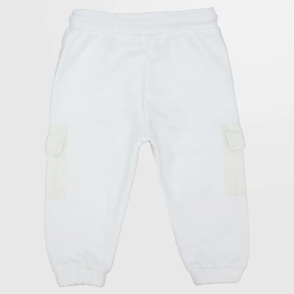 White Fleeced Sweatpants