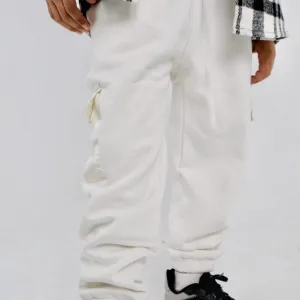 White Fleeced Sweatpants